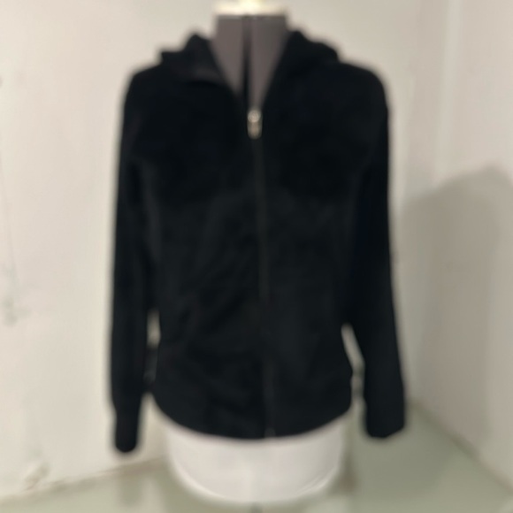 Patagonia black warm fleece zip up hoodie with 2 front pockets medium women’s - Picture 1 of 11